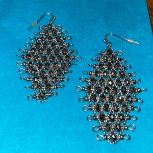 Hematite Beaded Earrings. Lots of Bling and glamour. Look great on. 2 1/2”